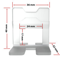 Zuglaschen für Nivelliersystem (200 Stück, Fliesenstärke 3-12 mm, Fugenbreite 2 mm)