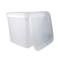 Eimer mit Deckel eckig 8 Liter Lebensmittelecht Transparent
