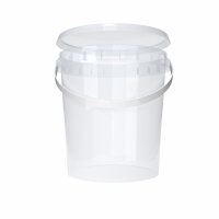 Kunststoffeimer mit Deckel, transparent, 1 Liter rund...