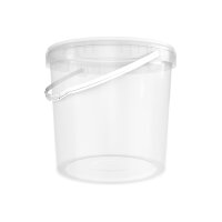 Eimer mit Deckel, Transparent, 10 Liter rund lebensmittelecht luftdicht