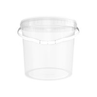 Eimer mit Deckel, Transparent, 10 Liter rund lebensmittelecht luftdicht