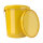 Eimer gelb, Leereimer-Set mit Deckel aus PP, 16 Liter Fassungsvermögen, lebensmittelecht