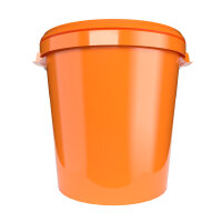 Eimer, Leereimer-Set mit Deckel aus PP, 30 Liter Fassungsvermögen, lebensmittelecht orange