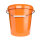 Eimer, Leereimer-Set mit Deckel aus PP, 30 Liter Fassungsvermögen, lebensmittelecht orange