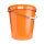 Eimer, Leereimer-Set mit Deckel aus PP, 30 Liter Fassungsvermögen, lebensmittelecht orange