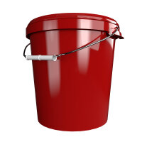 Eimer, Leereimer-Set mit Deckel aus PP, 30 Liter Fassungsvermögen, lebensmittelecht  rot