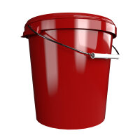 Eimer, Leereimer-Set mit Deckel aus PP, 30 Liter Fassungsvermögen, lebensmittelecht  rot