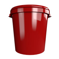 Eimer, Leereimer-Set mit Deckel aus PP, 30 Liter Fassungsvermögen, lebensmittelecht  rot